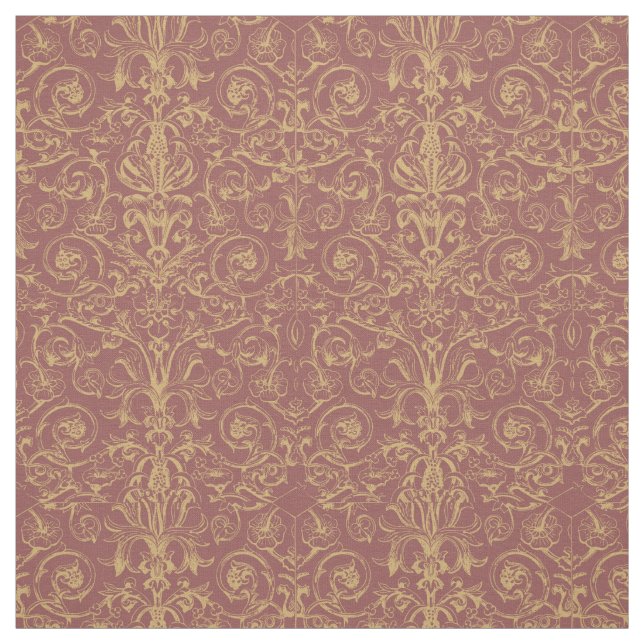 Gold Medieval Style Ornamentation Fabric (Swatch)
