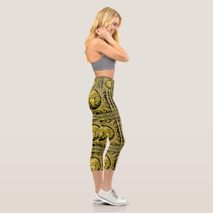 Gold Medusa  Capri Leggings