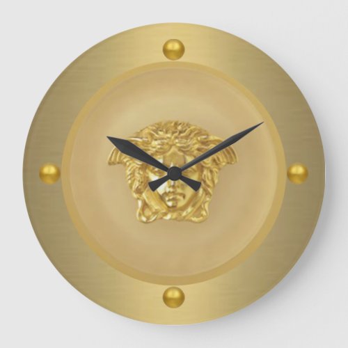 Gold Medusa Medallion Large Clock