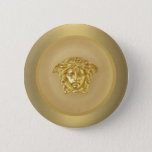 Gold Medusa Medallion Pinback Button at Zazzle
