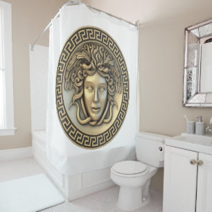 Gold Medusa Shower Curtain
