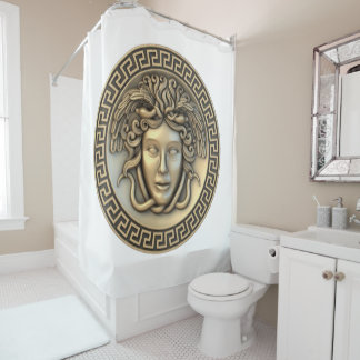 Gold Medusa Shower Curtain