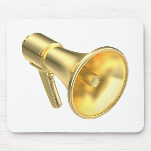Gold megaphone mouse pad (Front)