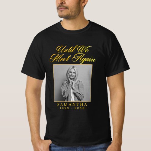 Gold Memorial Funeral Custom Photo T_Shirt