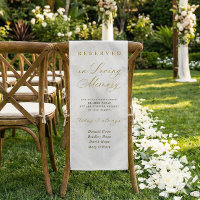 Gold Memorial Wedding Chair Sign Reserved Cloth