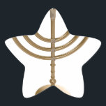 gold menorah star sticker<br><div class="desc">Menora, channukah,  gold metallic,  hannukah,  hebrew,  holidays,  jew,  jewish,  judaism,  menorah, chanukah, hannuka, channuka, christmukah, christmukkah, judaica rabbi</div>