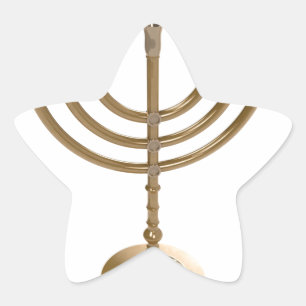 gold menorah star sticker