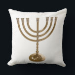 gold menorah throw pillow<br><div class="desc">Menora, channukah, gold metallic, hannukah, hebrew, holidays, jew, jewish, judaism, menorah, chanukah, hannuka, channuka, christmukah, christmukkah, judaica rabbi</div>