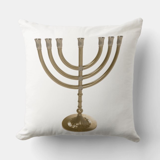 gold menorah throw pillow (Front)