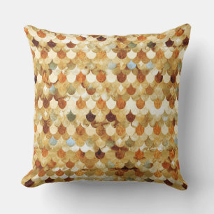 Gold Mermaidscales Mermaid Fishscales Scales Throw Pillow