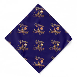 Gold Merry Christmas Bandana