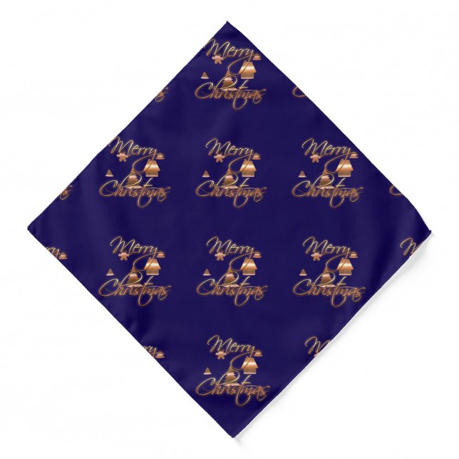 Gold Merry Christmas Bandana (Front)