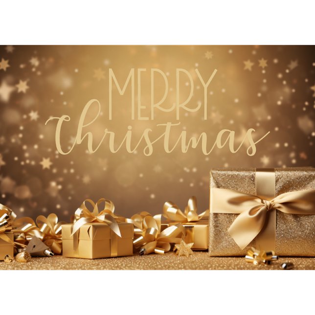 Gold Merry Christmas Business Holiday Card (Creator Uploaded)