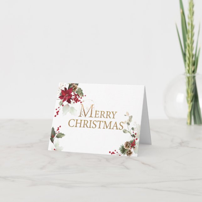 Gold Merry Christmas Card (Front)