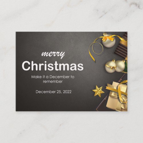 Gold merry Christmas card 