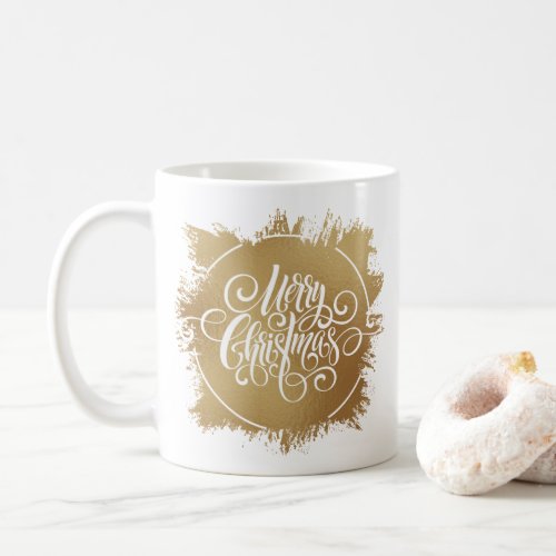 Gold Merry Christmas Coffee Mug