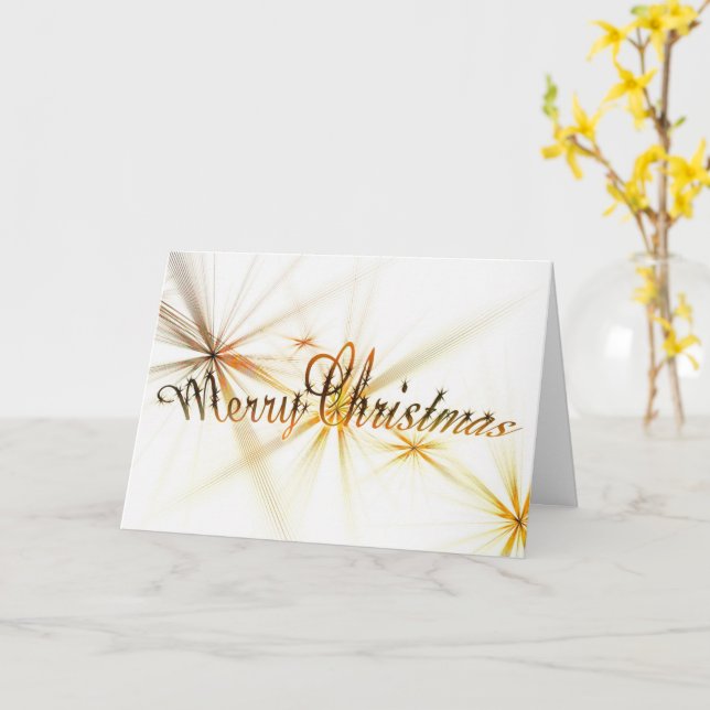 Gold Merry Christmas Corporate Catd Card (Yellow Flower)