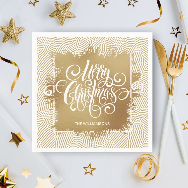 Gold Merry Christmas Napkins (Creator Uploaded)