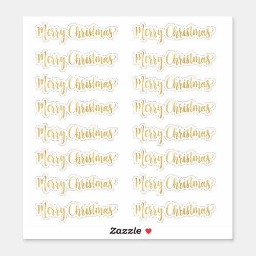 Gold Merry Christmas Order Large Or XL Sizes Only Sticker