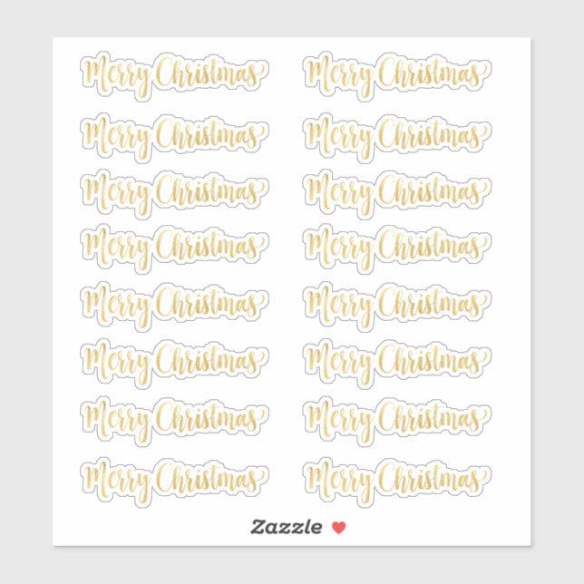 Gold Merry Christmas Order Large Or XL Sizes Only Sticker (Sheet)
