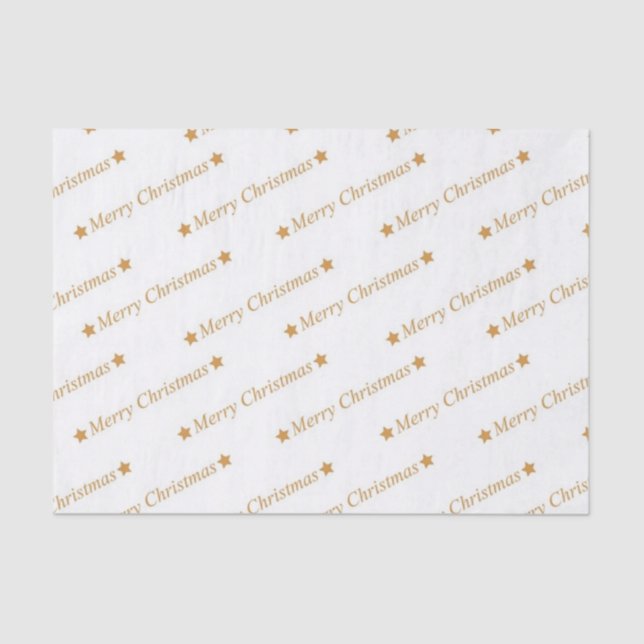 Gold Merry Christmas Printed Tissue Paper (Front)