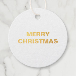 GOLD MERRY CHRISTMAS SIMPLE FAVOR TAGS