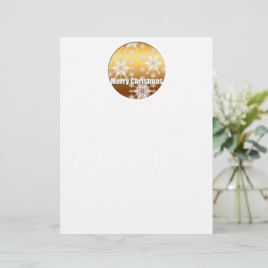 Gold Merry Christmas Snowflakes - (Standing Front)