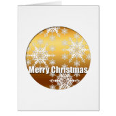 Gold Merry Christmas Snowflakes Big Greeting Card (Front)