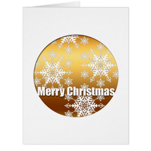 Gold Merry Christmas Snowflakes Big Greeting Card (Front)