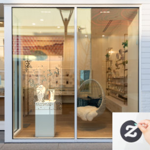 Gold Merry Christmas Snowflakes, Happy New Year Window Cling