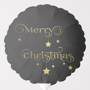 Gold Merry Christmas Stars Balloon
