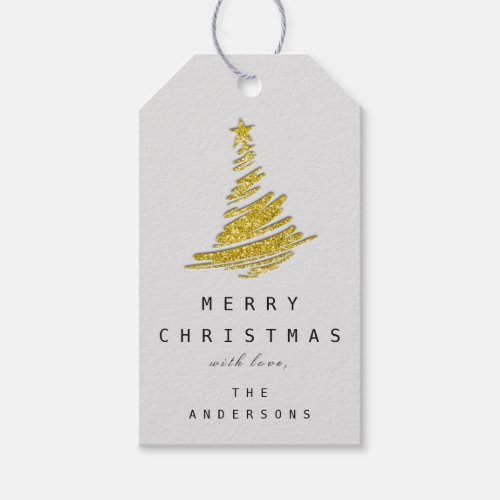  Gold Merry Christmas Tree Happy  From   Gift Tags