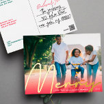 Gold MERRY FUN hand written Red Gradient Photo Foil Holiday Postcard<br><div class="desc">Gold MERRY FUN hand written Red Gradient Photo Foil Holiday Postcard
*REAL FOIL</div>