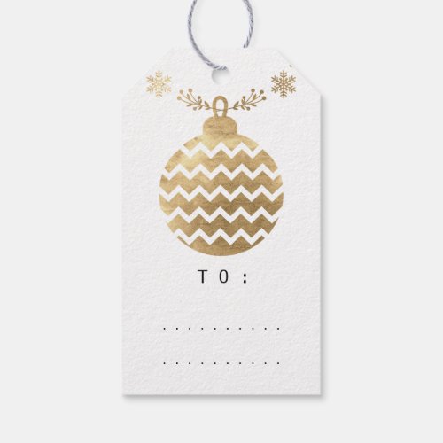 Gold Merry To Holidays Christmas Baubles White 1 Gift Tags