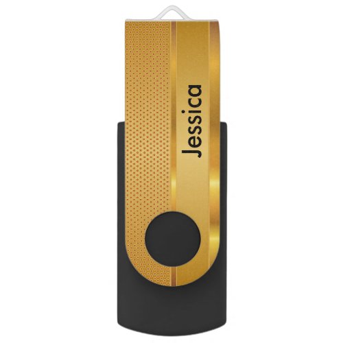 Gold Mesh Metal Print  DIY Name USB Flash Drive
