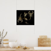 Gold Metal Abstract Scorpions Art Poster (Kitchen)