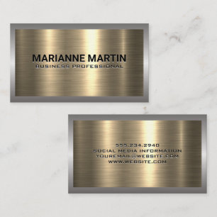 Gold Metal Aluminum Silver Brushed   Industrial  Business Card