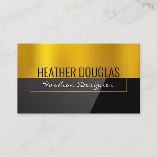 Gold Metal  Black High Gloss Business Card