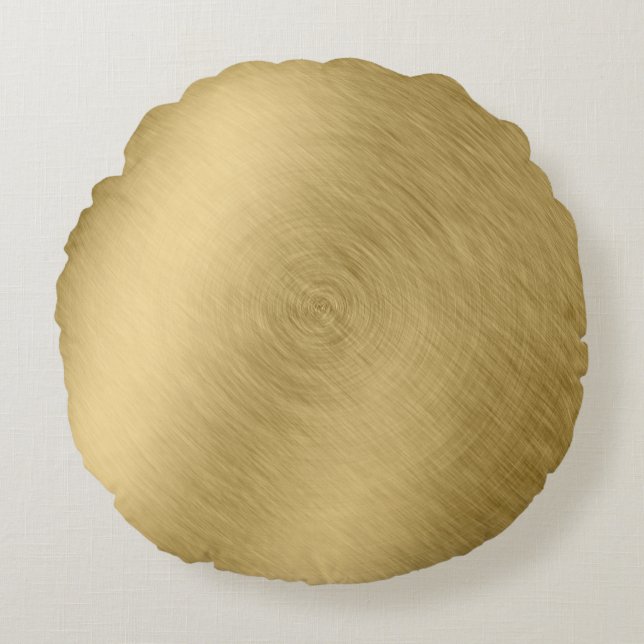 Gold metal brushed background or textureabstract,a round pillow (Front)