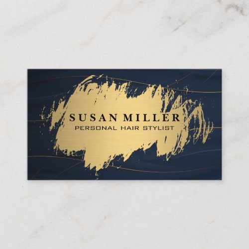 Gold Metal Brushed  Blue Abstract Background Business Card