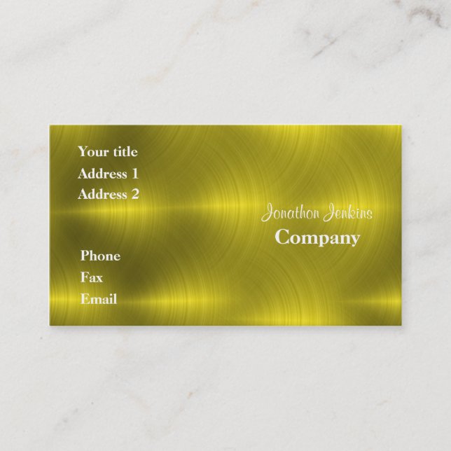 Gold metal business card (Front)