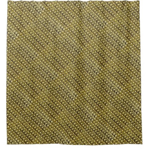 Gold Metal Chain Mail Metallic Medieval Armor Shower Curtain