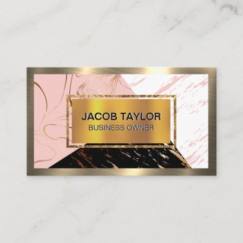 Gold Metal  Color Block Marble  Business Card