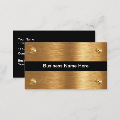 Gold Metal Construction Services Business Cards
