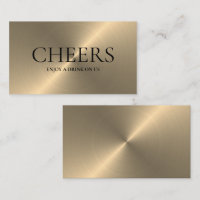 Gold Metal Effect Free Drinks Ticket Card