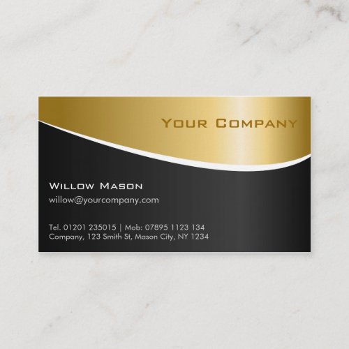 Gold Metal Effect Professional Business Card