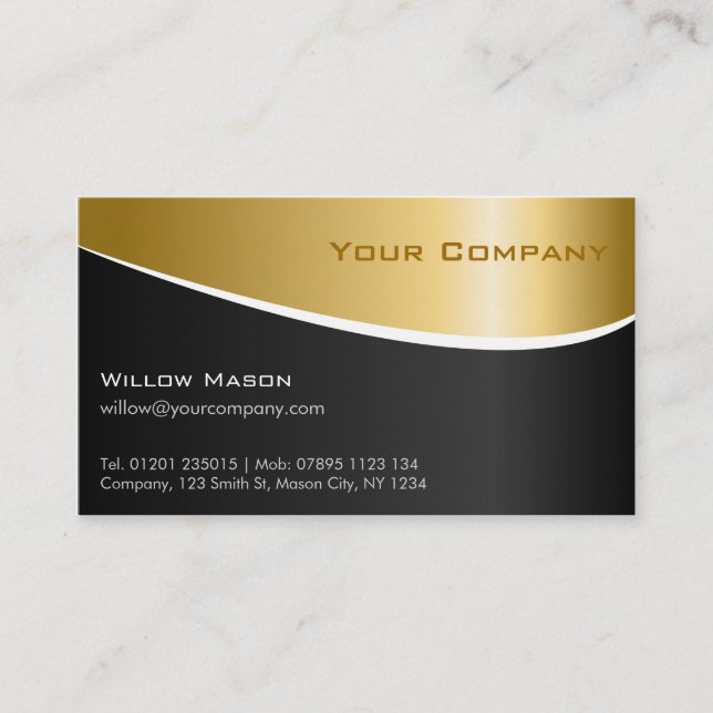 Gold Metal Effect Professional Business Card (Front)