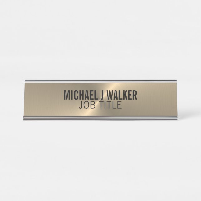 Gold Metal Effect, Professional Desk Name Plate (Front)