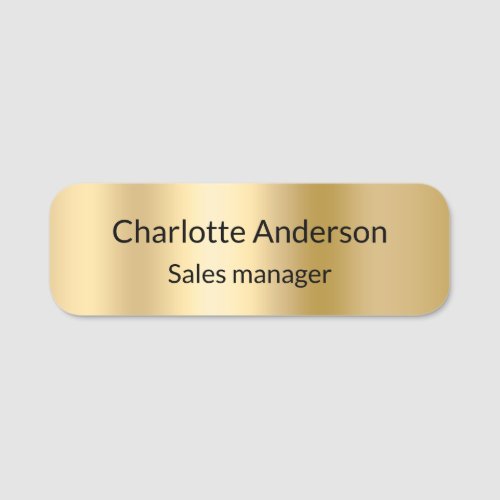 Gold metal elegant business employee name tag