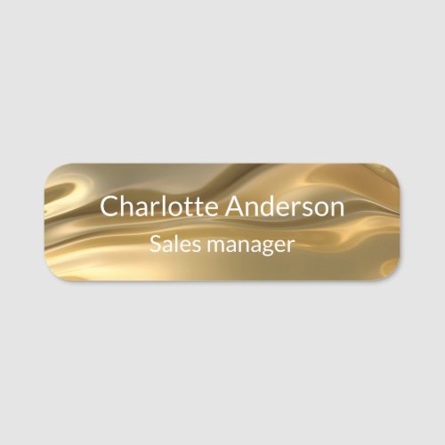 Gold metal elegant business employee name tag
